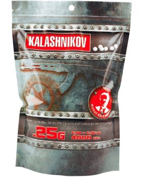 Bolas KALASHNIKOV 0.25 Blancas - 4000 unidades