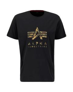 Camiseta ALPHA INDUSTRIES Camo Puff Print negra