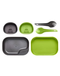 Conjunto de platos y cubiertos WILDO® Camp-A-Box verde lima / gris