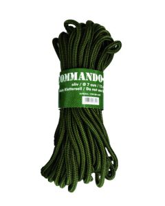 Cuerda MILTEC Commando 7mm 15 metros verde