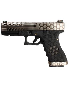 Pistola AW G17 Hex-Cut Negra-Plata GBB 6mm