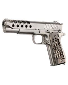 Pistola WE M1911 Hex Cut Silver Full Metal GBB 6mm