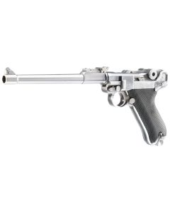 Pistola WE P08 8" Silver GBB 6mm