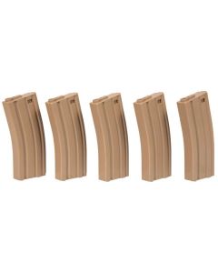 Set de cargadores AEG SPECNA ARMS M4 140R 6mm Tan / 5PCS