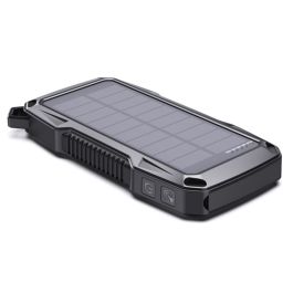 Batería externa de supervivencia 10000 mAh con PD 22,5 W carga rápida, carga inalámbrica 5 W, linterna LED, brújula y alarma por sensor de movimiento