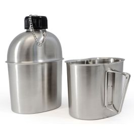 CANTIMPLORA DE ACERO INOXIDABLE CON CAZO Y FUNDA