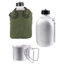 CANTIMPLORA DE ALUMINIO CON CAZO Y FUNDA VERDE