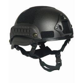 Casco MICH 2002 con raíles tácticos y montura frontal para cámara o visión nocturna