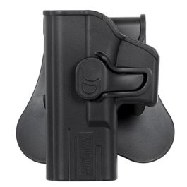 Funda pistolera pala con retención nivel II y rotación 360 grados para Glock 19 zurdo