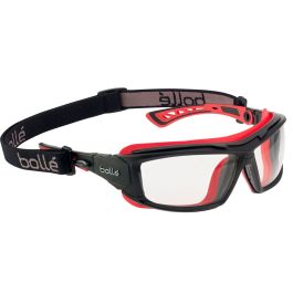GAFAS DE PROTECCIÓN DESMONTABLES CON CINTA ELÁSTICA Y PATILLAS PIVOTANTES ANTIVAHO ANTIRAYADURAS TRANSPARENTE