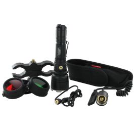 Kit de iluminación para caza con linterna LED de 1600 lúmenes y accesorios