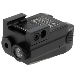 PUNTERO LÁSER CON LINTERNA para carril Weaver Picatinny 22 mm láser rojo clase IIIA linterna LED XPE R4 300 lúmenes batería recargable USB anodizado resistente impermeable