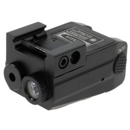 PUNTERO LÁSER CON LINTERNA PARA CARRIL WEAVER PICATINNY 22MM RECARGABLE USB CLASE IIIA 300 LÚMENES