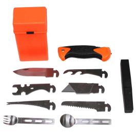 MULTIHERRAMIENTA DE SUPERVIVENCIA 27 PIEZAS NARANJA