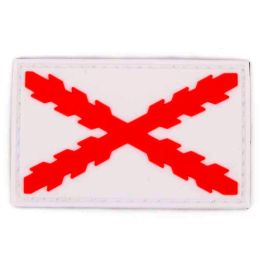 PARCHE GOMA CRUZ DE BORGOÑA BLANCO Y ROJO
