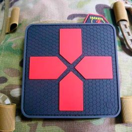 PARCHE DE GOMA CRUZ MÉDICA ROJA GRANDE