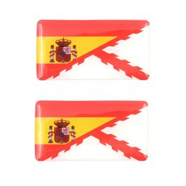 Pegatina tridimensional con la bandera de España y escudo nacional 2 piezas Borgoña
