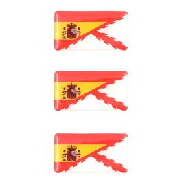 Pegatina decorativa 3D para exterior con bandera de España y cruz Borgoña 3 piezas Borgoña