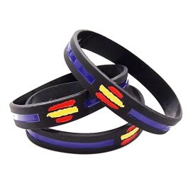 PULSERA DE SILICONA ESPAÑA LÍNEA AZUL