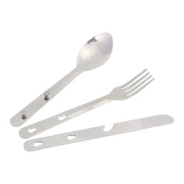 JUEGO DE CUBIERTOS LIGERO Y COMPACTO PARA CAMPING CON CUCHILLO ABRIDOR DE BOTELLAS TENEDOR Y CUCHARA