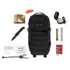Mochila de Emergencia MILTEC 20 Litros negra con Kit Completo