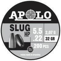 Balines APOLO Slug HP 5.5mm - 1,36g - 200 unidades