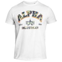 Camiseta ALPHA INDUSTRIES College Camo blanca