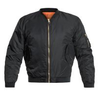 Cazadora Bomber MFH US Flight MA1 negra/naranja