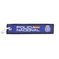 Llavero IMMORTAL Rectangular Policía Nacional negro/azul