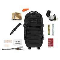 Mochila de Emergencia MILTEC 20 Litros negra con Kit Completo