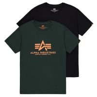 Pack de Camisetas ALPHA INDUSTRIES Basic Big Logo negro y petróleo