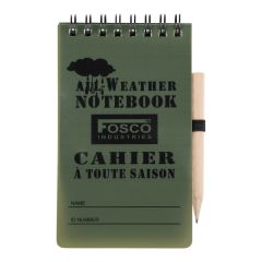 Bloc de notas impermeable para exterior con lápiz Verde