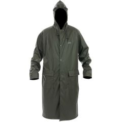 Gabardina impermeable con capucha ajustable y bolsillos cargo Oliva