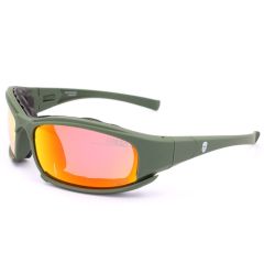 Gafas de protección con cuatro lentes intercambiables antiempañamiento para actividades al aire libre Verde