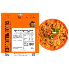 HUEVOS REVUELTOS CON QUESO Y CEBOLLA CARAMELIZADA 800 KCAL