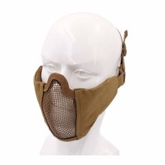 Máscara facial integral con rejilla metálica y acolchado interior para uso táctico Coyote