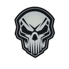 PARCHE 3D PVC CALAVERA ENOJADA QUE BRILLA EN LA OSCURIDAD