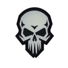 PARCHE CALAVERA 3D PVC ESTILO PSICOPATA QUE BRILLA EN LA OSCURIDAD