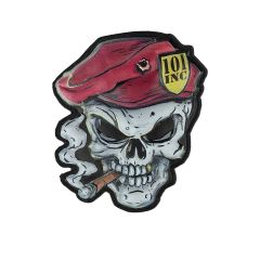 Parche Calavera 3D UV Boina Rojo