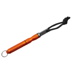 Pedernal compacto de ferrocerio con mosquetón y cordón paracord Naranja