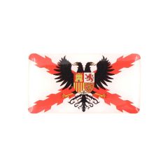 Pegatina 3D Cruz heráldica con águila y escudo de España Borgoña