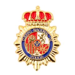 Insignia metálica de Policía Nacional Dorado
