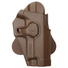 Funda pistolera rígida rotativa con retención nivel II para diestros Coyote