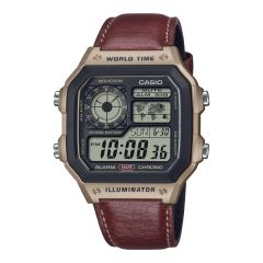 RELOJ DIGITAL MULTIFUNCIÓN MARRÓN
