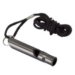 SILBATO DE SUPERVIVENCIA DE ALUMINIO DE 6,5 CM CON CORDÓN