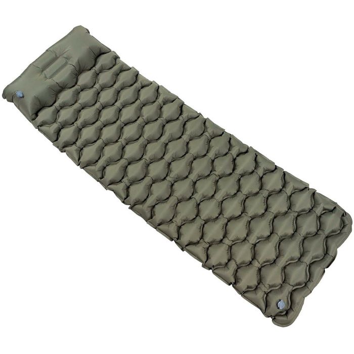 COLCHONETA HINCHABLE CON ALMOHADA VERDE
