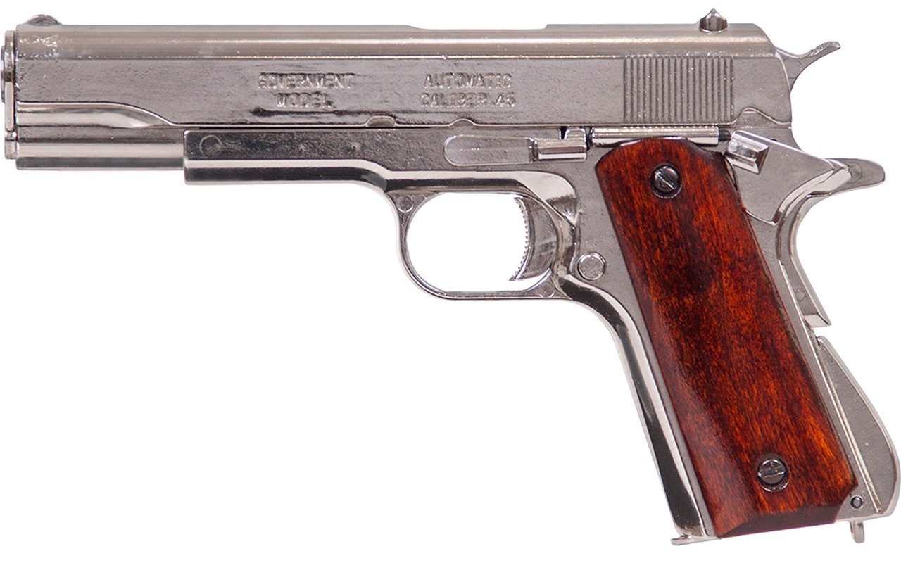 ヒ*ロ様 M1911 元祖アメリカン 45ニッケル Pistola Colt 1911 Nickel Automatic .45 M1911A1 | 📦 Envío Rápido