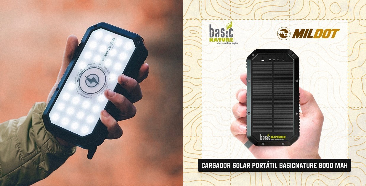Cargador solar portátil BASICNATURE 8000 mAh