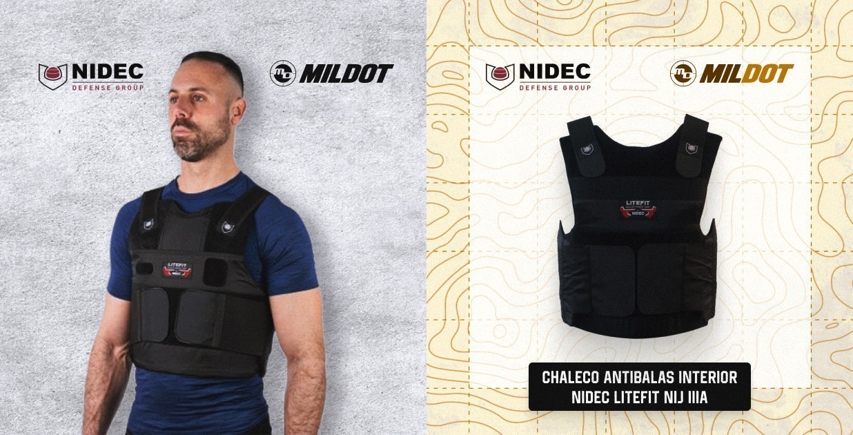 Chaleco antibalas interior NIDEC LiteFit NIJ IIIA