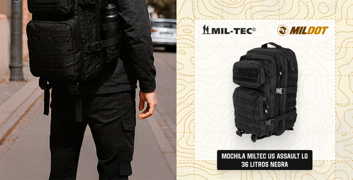 Mochila MILTEC US ASSAULT LG 36 Litros negra